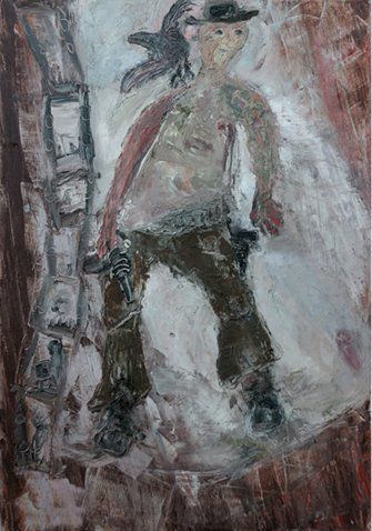 Painting titled "Cowboy" by Gilles Benistri, Original Artwork