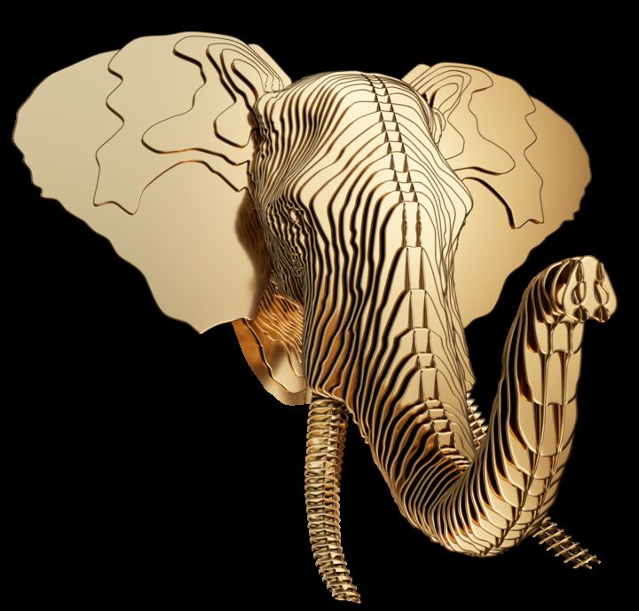 Sculpture titled "ELEPHANT" by Gilles Dagorn, Original Artwork, Metals
