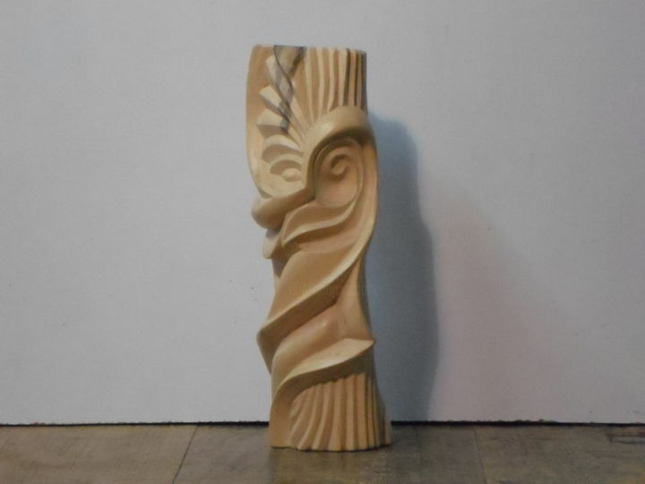 Sculptuur getiteld "Buis; "-Courant du…" door Gilles Deygout, Origineel Kunstwerk, Hout