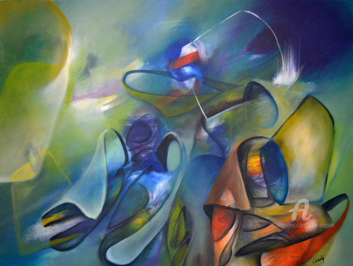 Pittura intitolato "Toutmoun gran" da Gilles Eugene (Goodÿ), Opera d'arte originale, Acrilico Montato su Barella di tela