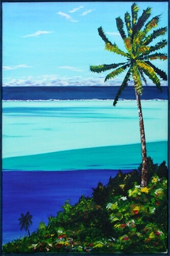 Peinture intitulée "HUAHINE" par Gilles Fraysse, Œuvre d'art originale, Huile