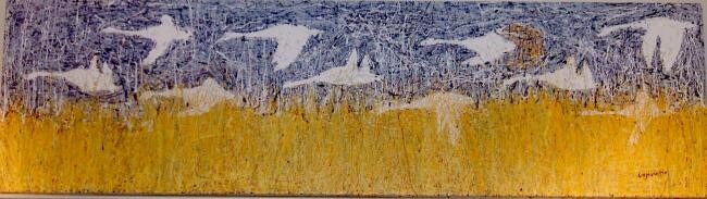 Peinture intitulée "Le survol" par Gilles Lajeunesse, Œuvre d'art originale, Huile