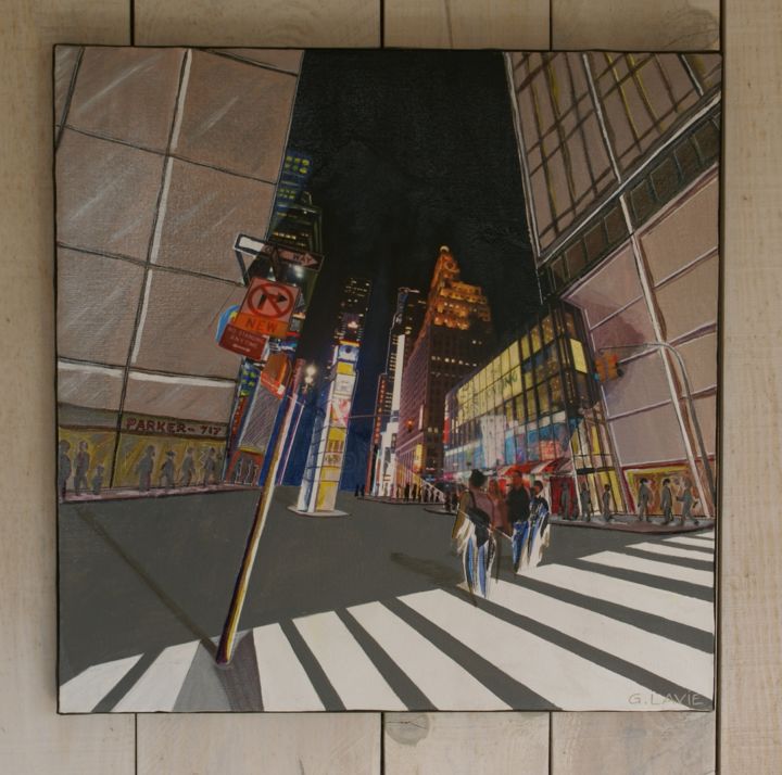 Peinture intitulée "Time Square" par Gilles Lavie, Œuvre d'art originale, Acrylique