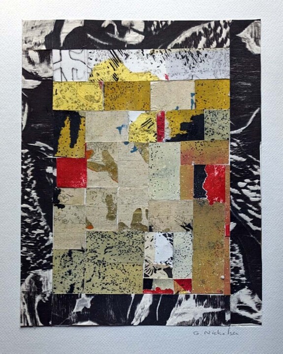 Printmaking titled "Hom3" by Gilles Nickelsen, Original Artwork, Engraving Mounted on Cardboard