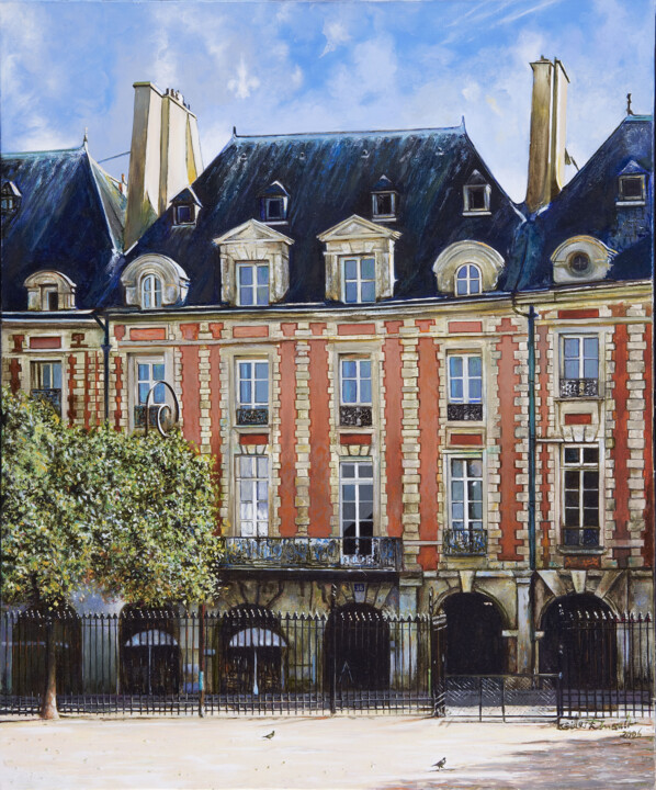 Peinture intitulée "16, place des Vosges" par Gilles Paul Esnault, Œuvre d'art originale, Huile