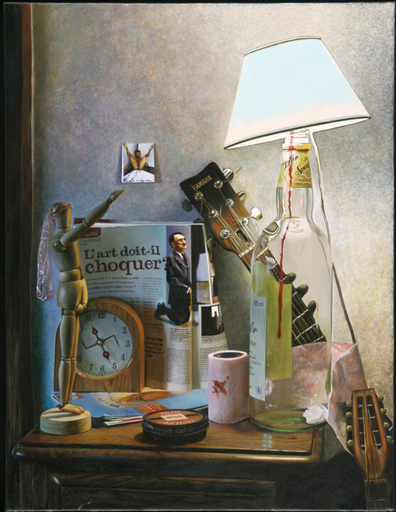 Картина под названием "Hommage discret à l…" - Gilles Paul Esnault, Подлинное произведение искусства, Масло Установлен на Де…