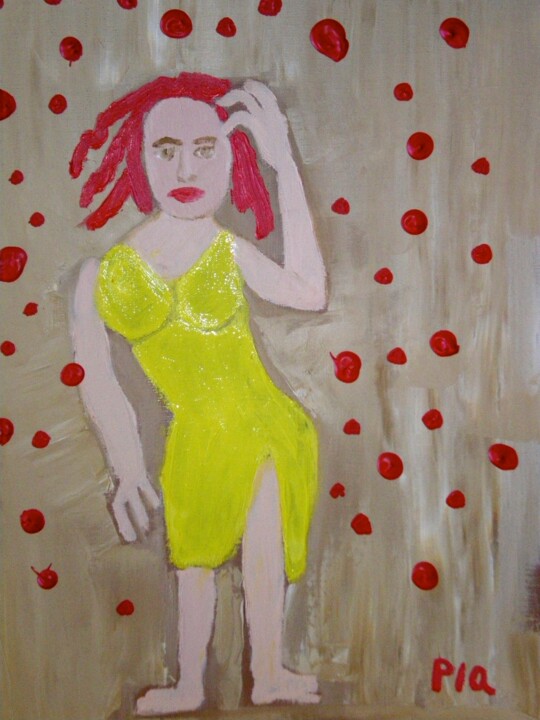 Pintura intitulada "Cheveux rouges effe…" por Gilles Piquereau, Obras de arte originais, Óleo