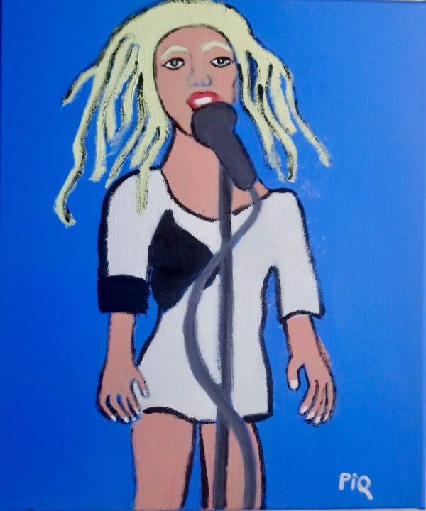 绘画 标题为“G0LDEN LADY SINGER” 由Gilles Piquereau, 原创艺术品, 油