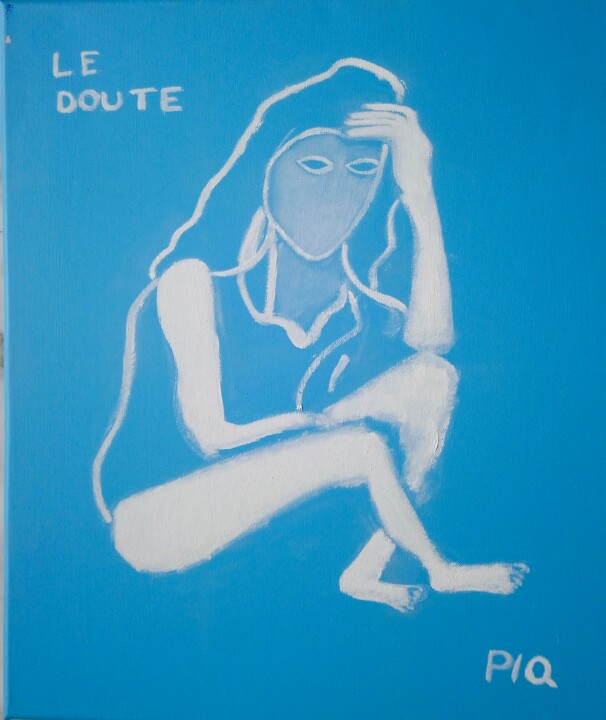 Peinture intitulée "LE D0UTE" par Gilles Piquereau, Œuvre d'art originale, Huile