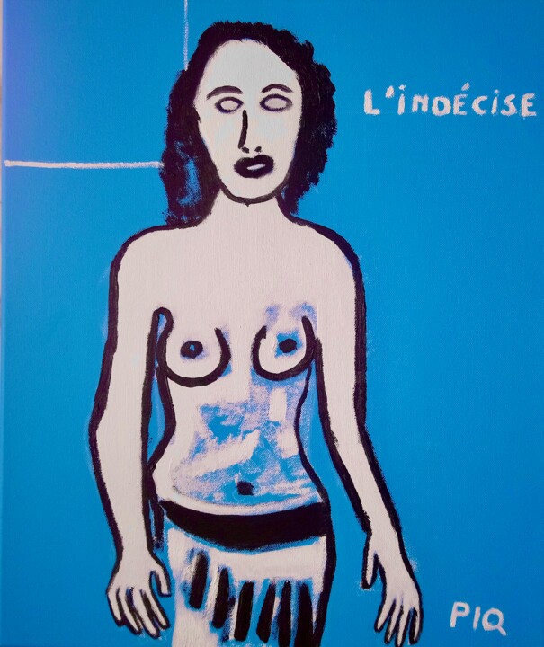 Peinture intitulée "L'INDéCISE" par Gilles Piquereau, Œuvre d'art originale, Huile