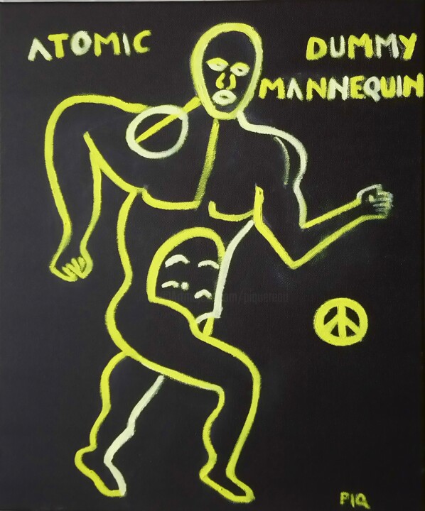Pintura titulada "ATOMIC DUMMY MANNEQ…" por Gilles Piquereau, Obra de arte original, Oleo