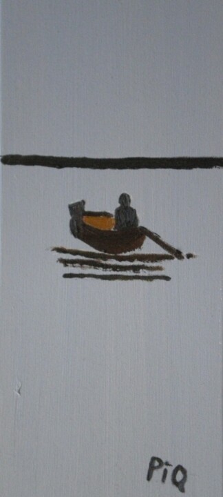 Pittura intitolato "barque" da Gilles Piquereau, Opera d'arte originale