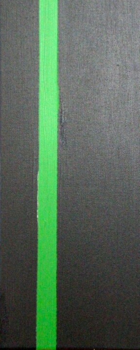 Peinture intitulée "Vert sur noir" par Gilles Piquereau, Œuvre d'art originale