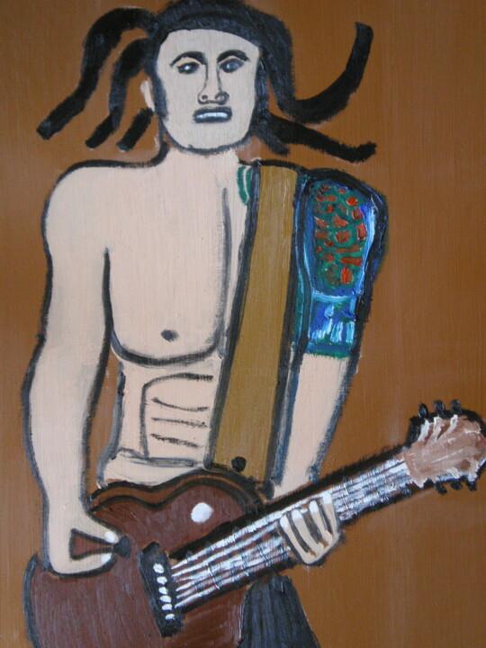Painting titled "Lenny Kravitz" by Gilles Piquereau, Original Artwork, Oil