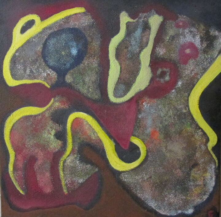 Painting titled "Sein,glotte et doig…" by Gilles Quere, Original Artwork, Acrylic