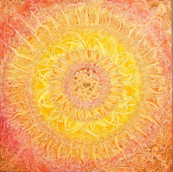 Peinture intitulée "le soleil 1" par Gilles Renard, Œuvre d'art originale