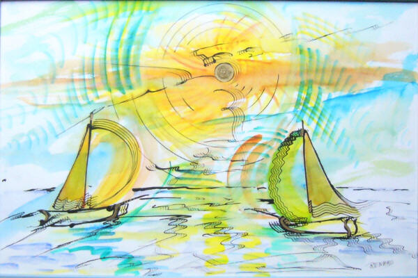 Malerei mit dem Titel "bateau2" von Gilles Renard, Original-Kunstwerk