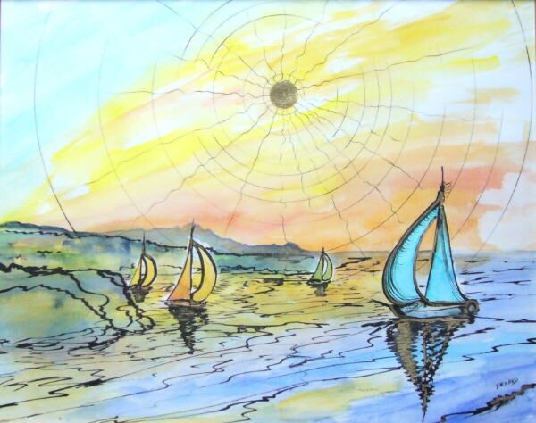 Painting titled "BATEAU1" by Gilles Renard, Original Artwork