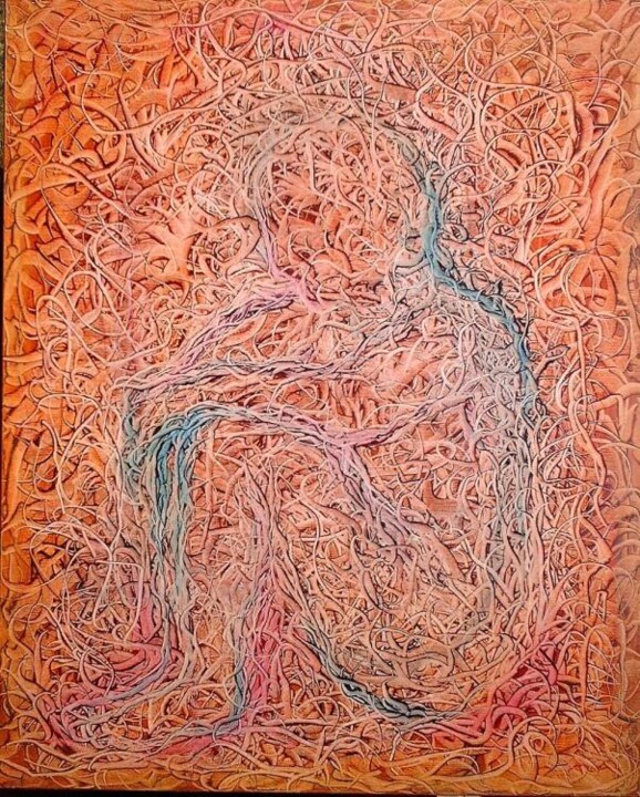 Peinture intitulée "souffrance" par Gilles Renard, Œuvre d'art originale