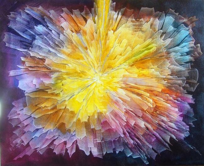 Painting titled "Implosion" by Gilles Renard, Original Artwork
