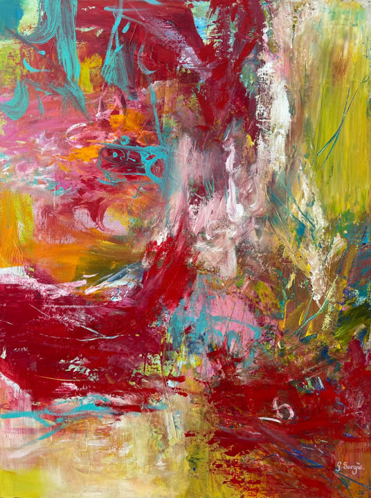 Peinture intitulée "« Tropical 3 »." par Gilles Surgès, Œuvre d'art originale, Acrylique