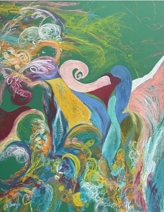 Peinture intitulée "« Summer »." par Gilles Surgès, Œuvre d'art originale, Pastel Monté sur Verre