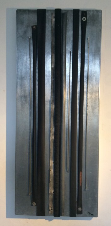 Collages titulada "Internal wiring 3" por Gilles Toquoy (Pneu Man), Obra de arte original, Plástico Montado en Metal