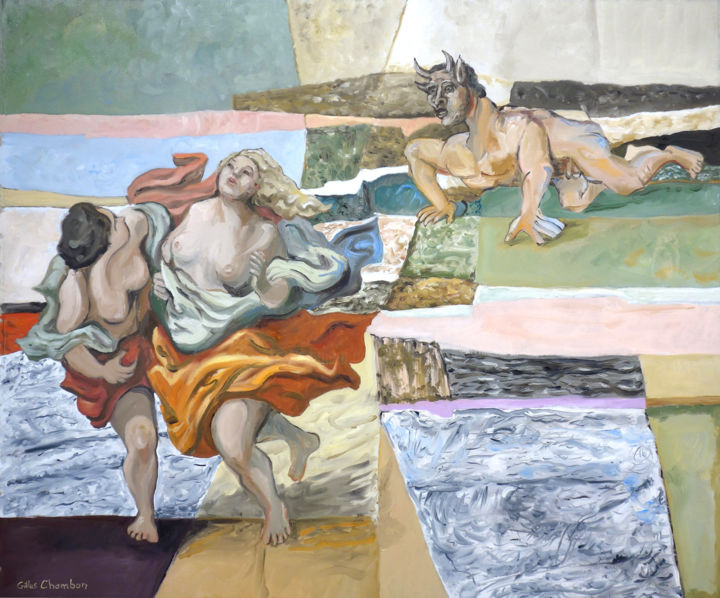 Pittura intitolato "Escape game" da Gilles Chambon, Opera d'arte originale, Olio