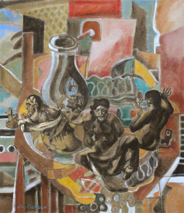 Peinture intitulée "Les dés sont jetés" par Gilles Chambon, Œuvre d'art originale, Huile