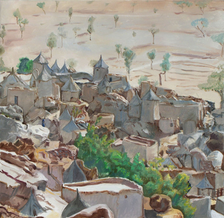 Peinture intitulée "Ireli, pays dogon.j…" par Gilles Chambon, Œuvre d'art originale, Huile