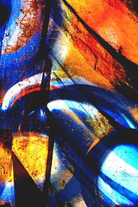 Digital Arts titled "untitled . Abstract…" by Gilles Mével, Original Artwork, Digital Painting Mounted on Plexiglass