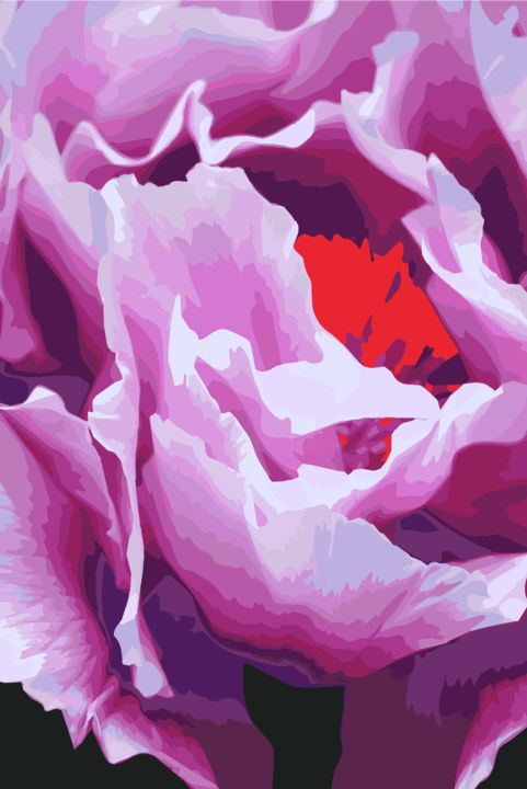Digital Arts titled "untitled , flower" by Gilles Mével, Original Artwork, Digital Painting Mounted on Plexiglass