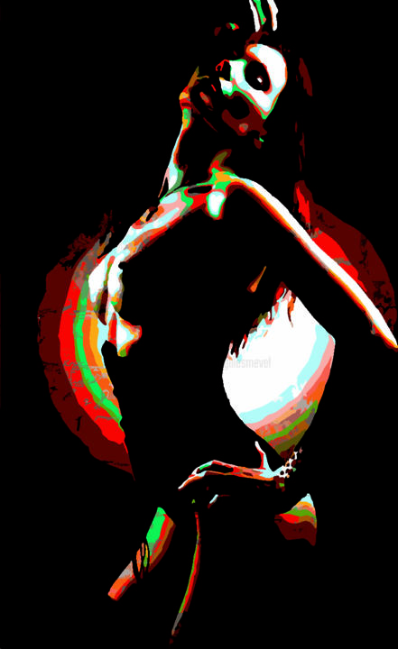 Цифровое искусство под названием "untitled . woman 2" - Gilles Mével, Подлинное произведение искусства, Цифровая живопись Ус…