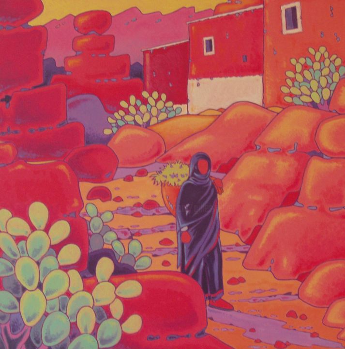 Painting titled "tafraoute" by Gilles Mével, Original Artwork