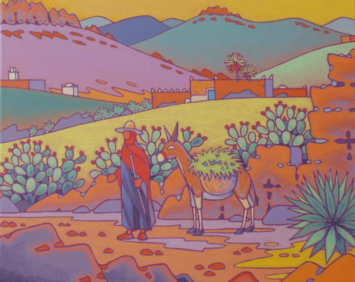 Painting titled "anti atlas" by Gilles Mével, Original Artwork, Acrylic Mounted on Wood Stretcher frame
