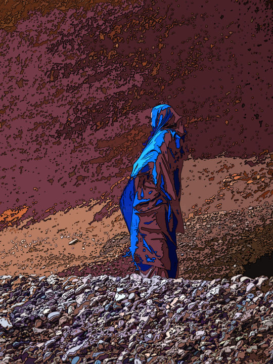 Arte digitale intitolato "sans titre . Maroc…" da Gilles Mével, Opera d'arte originale, Pittura digitale Montato su Plexigla…