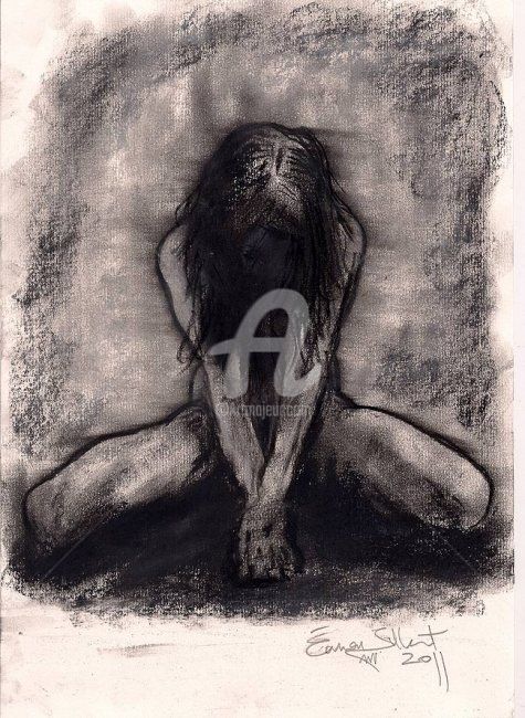 Drawing titled "Nude Kneeling(Front)" by Éamon Gilbert, Original Artwork