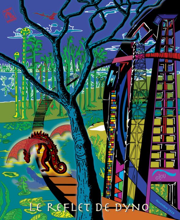 Digital Arts titled "Le Reflet de Dyno" by Gilles Fressoz (Gilou), Original Art, 2D Digital Work