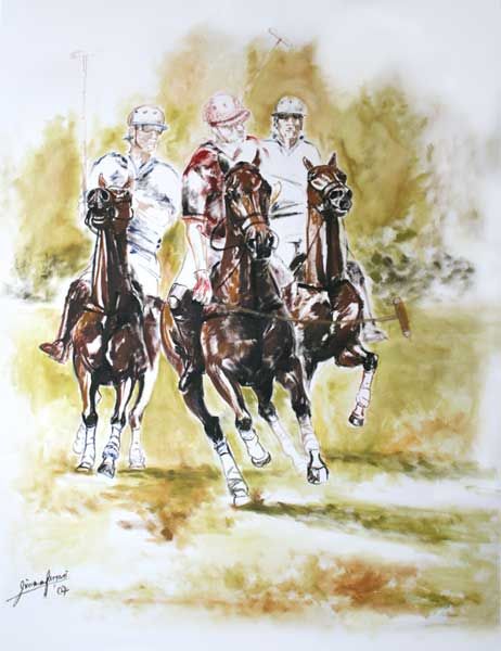 Peinture intitulée "polo II" par Gimena Ferrari, Œuvre d'art originale, Huile