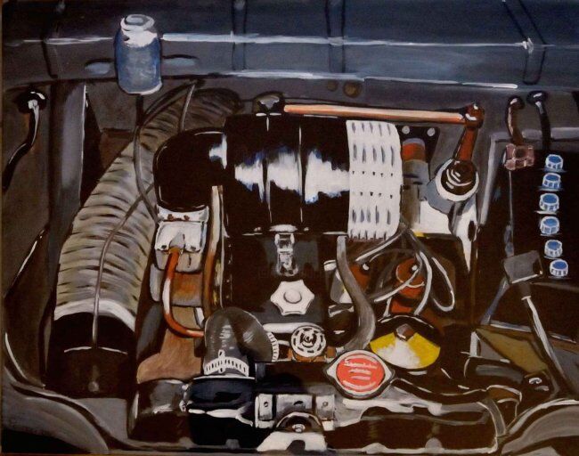 Pittura intitolato "fiat 1100" da Gianfranco Polizzi, Opera d'arte originale, Altro