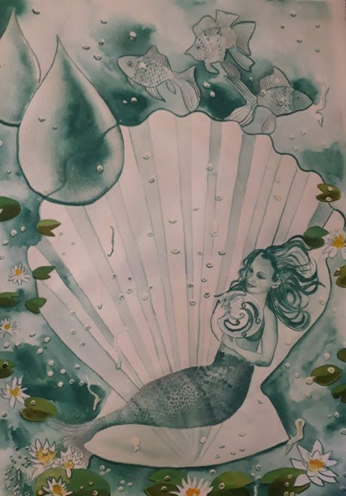 Peinture intitulée "Water" par Gina Göransson, Œuvre d'art originale, Aquarelle