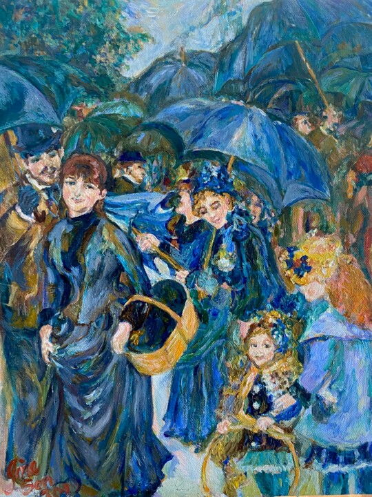 Peinture intitulée "Homage to Renoir's…" par Gina Son, Œuvre d'art originale, Huile
