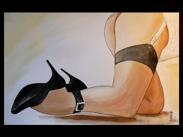Painting titled "sexy" by Gingerwitch, Original Artwork