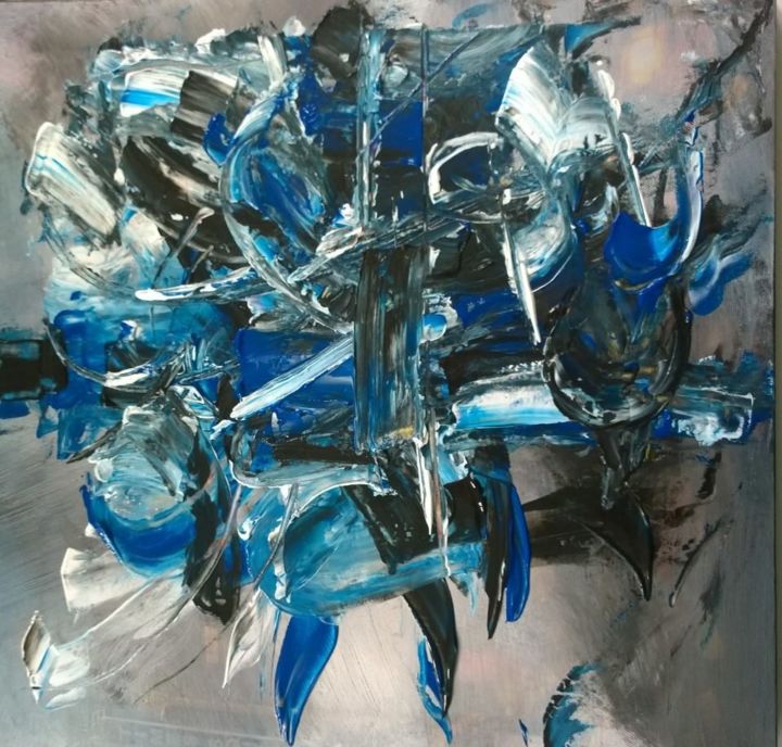 Malarstwo zatytułowany „The Blue” autorstwa Vag, Oryginalna praca, Akryl