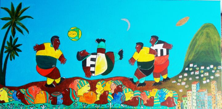 Painting titled "Pelezao Peter" by Gino Gavazzi, Original Artwork, Acrylic