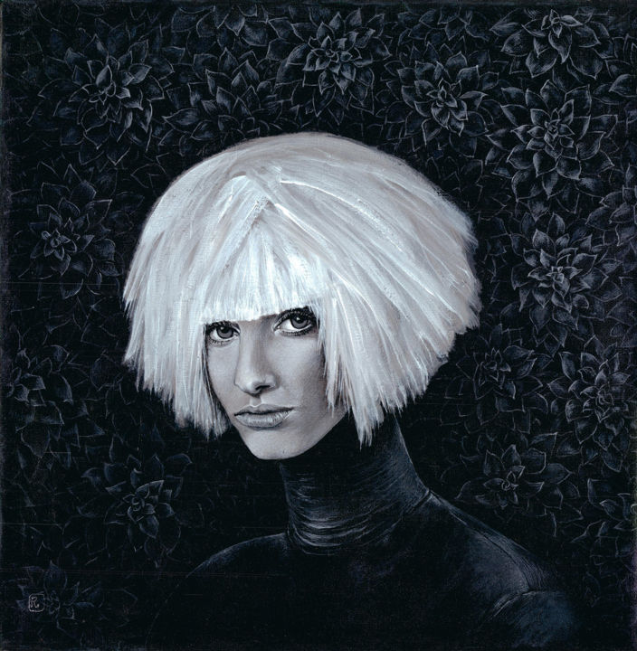 Painting titled "Noir" by Romualda Daineliene, Original Artwork, Acrylic