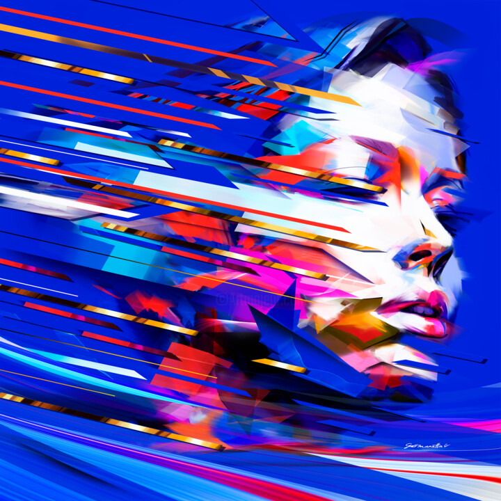 Цифровое искусство под названием "Women need for speed" - Gio Manetta, Подлинное произведение искусства, Цифровая живопись