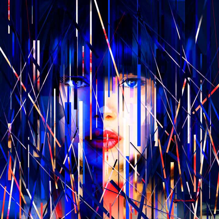Digitale Kunst getiteld "Mikado Women" door Gio Manetta, Origineel Kunstwerk, Digitaal Schilderwerk