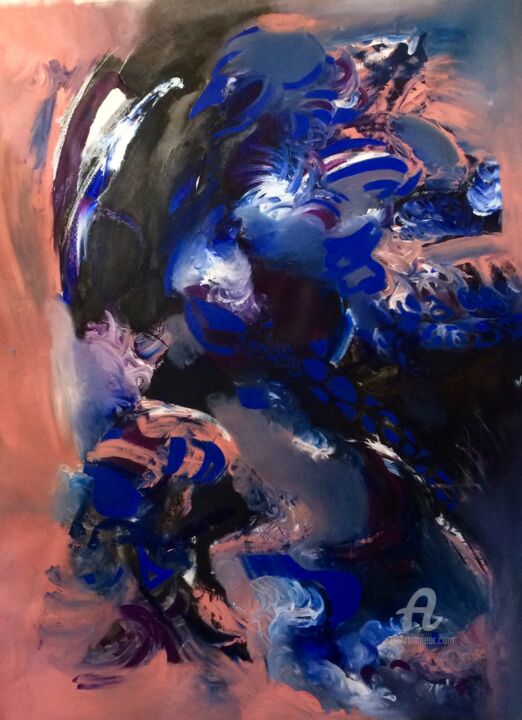 Painting titled "Eagle" by Gio Saint Pere, Original Artwork, Oil