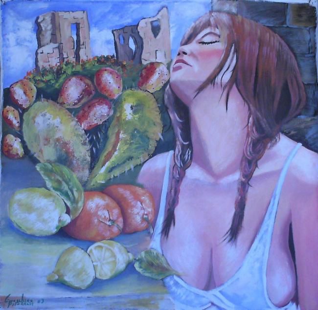 Pittura intitolato "misilmeri" da Gioacchino -Gack, Opera d'arte originale, Olio